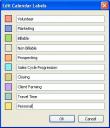 Edit Calendar Labels Window