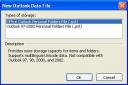 New Outlook Data File Window