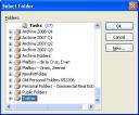 OutTwit Select Folder Window